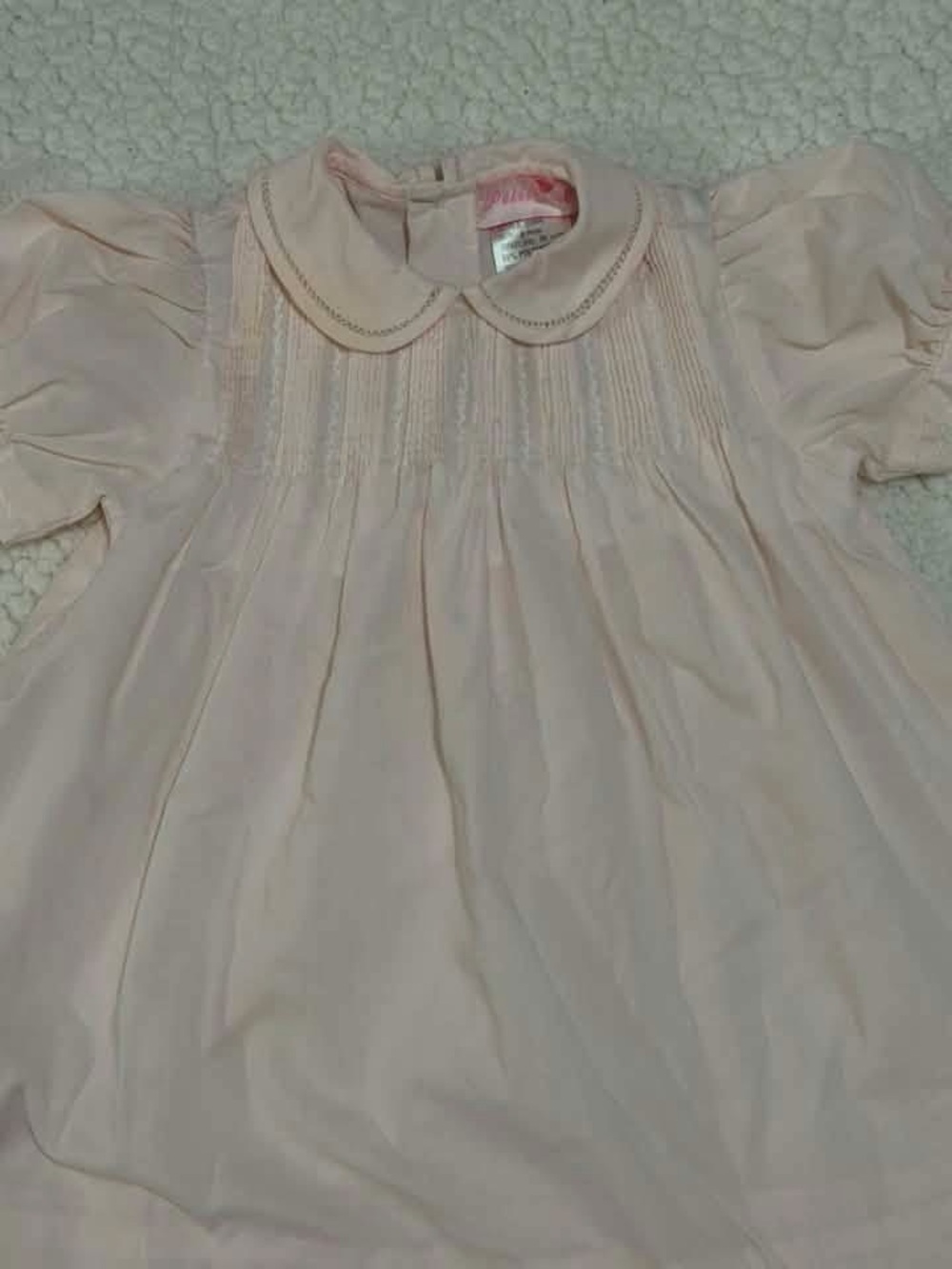Girls Peter Pan Collar Dress in Blush Pink